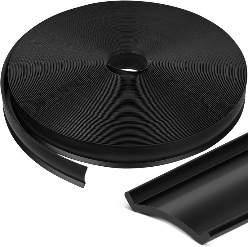 phepetroll 1" RV Trim Molding Insert, 100 FT Heavy Duty RV TPE Trim Molding Weather Stripping Exterior Replacement, Waterproof Screw Cover Corner for Camper Travel Trailer Boat Channel, Black - Image 1